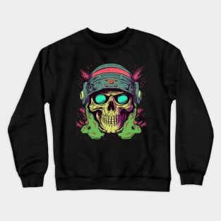 Cyberpunk Sci-Fi Skull with Helmet Crewneck Sweatshirt